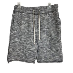 U.S. APPAREL Unisex Black Baggy Fleece Shorts Elastic Waist with Drawcord Size S